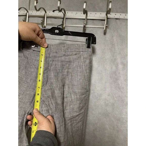 Zara Man Pants Men 30X36 Beige‎ Micro Houndstooth Linen Vacation Hybrid Academia - Picture 4 of 10